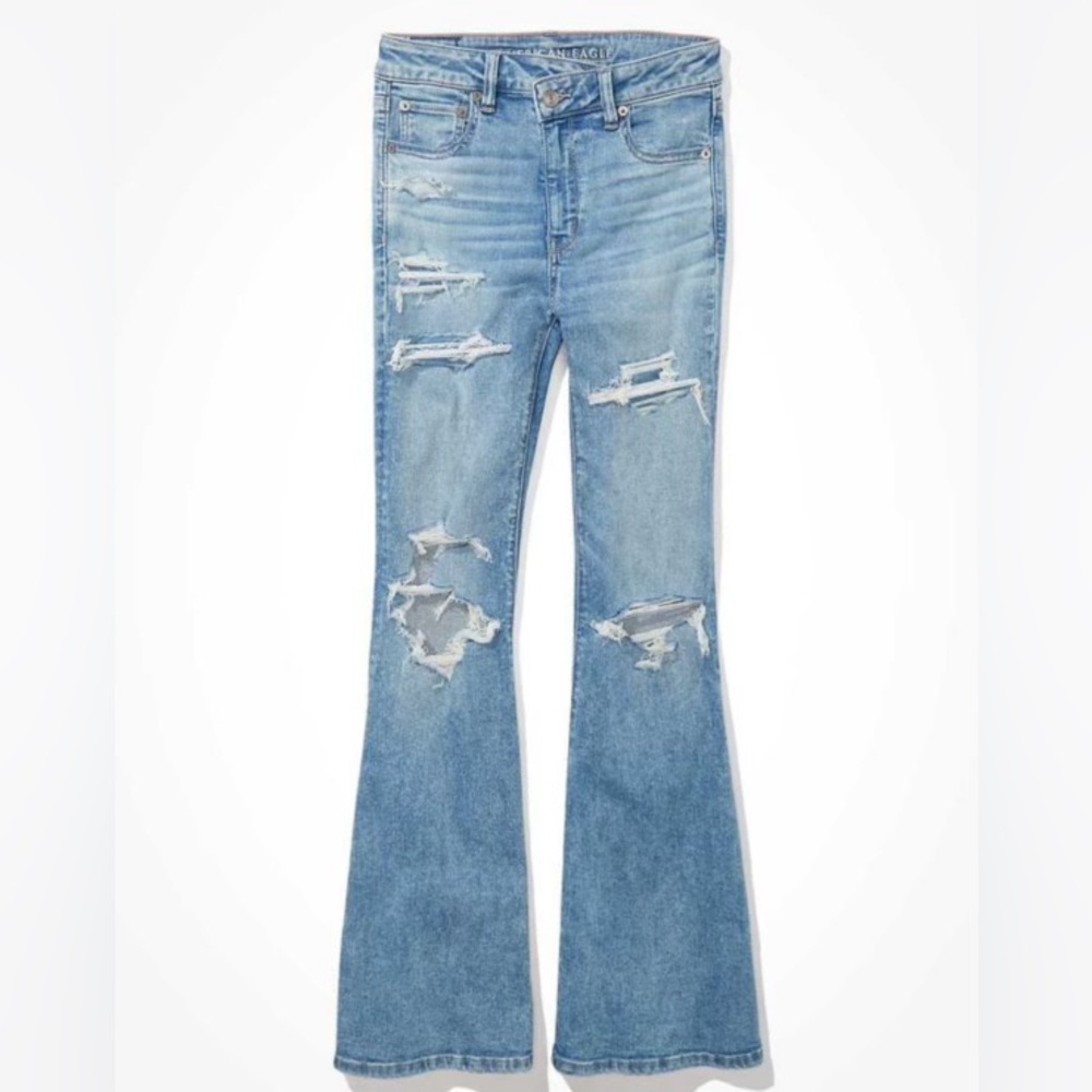 AE Next Level Stretch Flare Jeans with crossover waist